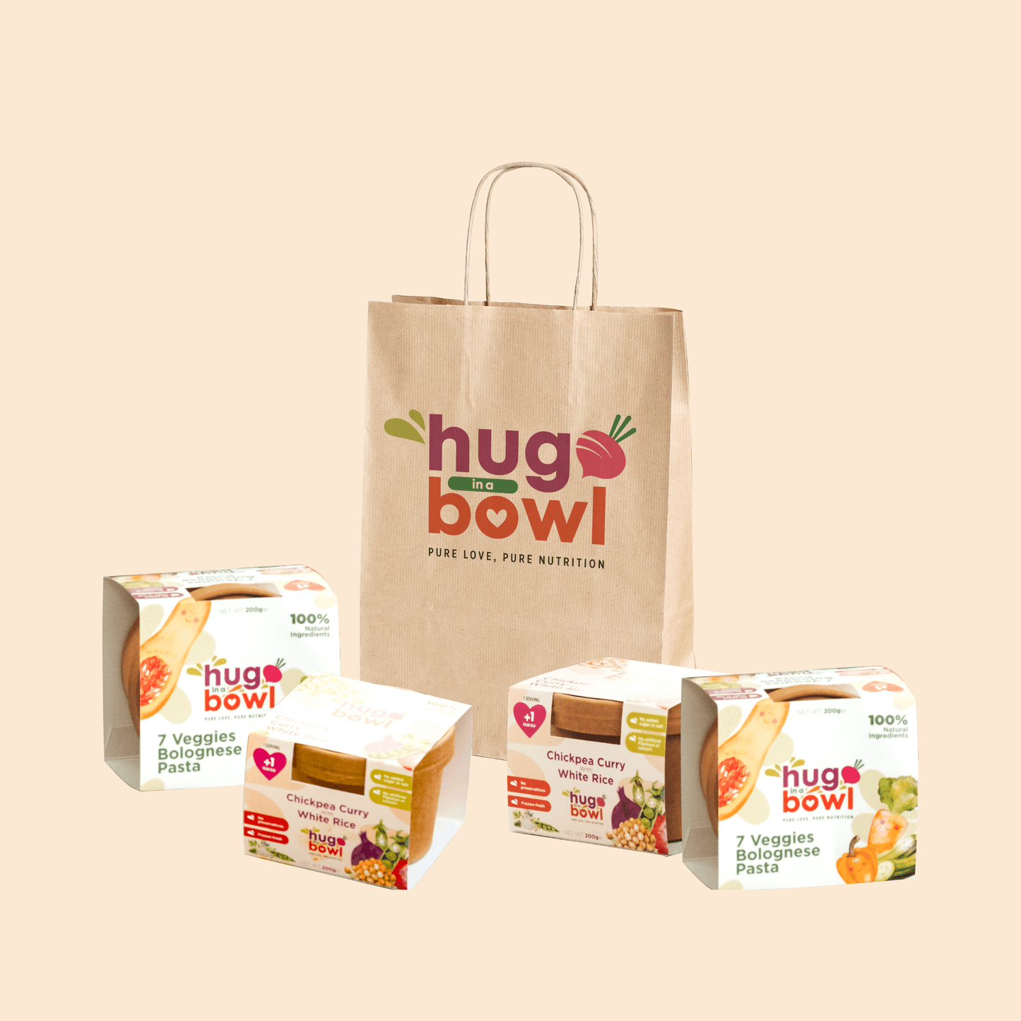 Package with 10 meals for babies (9 to 12 months) - Hug in a Bowl