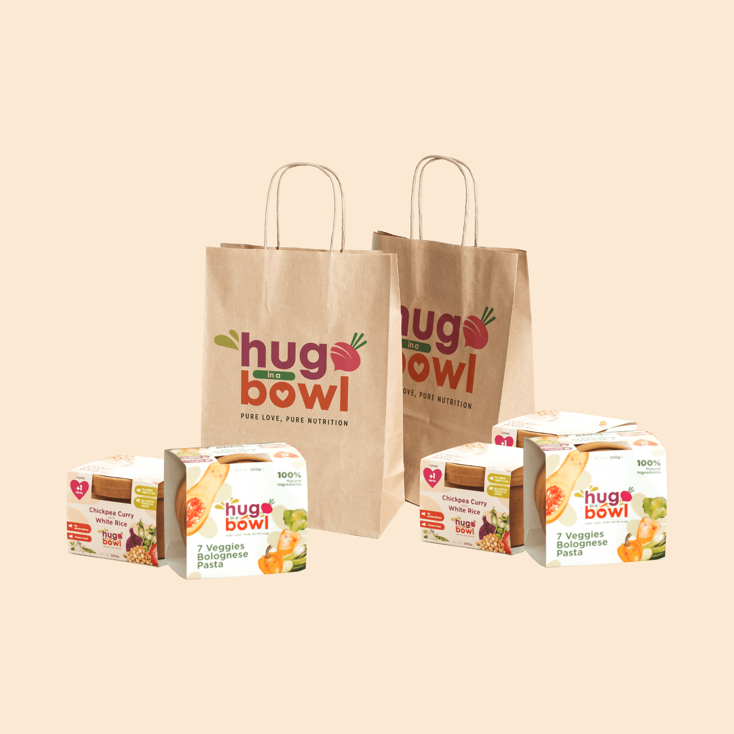 Package with 15 meals for babies (9 to 12 months) - Hug in a Bowl