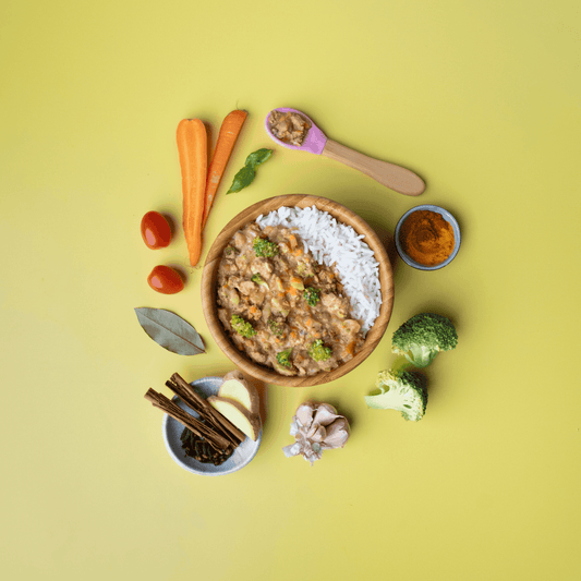 Baby Food Chickpea Curry with White Rice (Vegan) | 9 to 12 Months | 180g - Hug in a Bowl